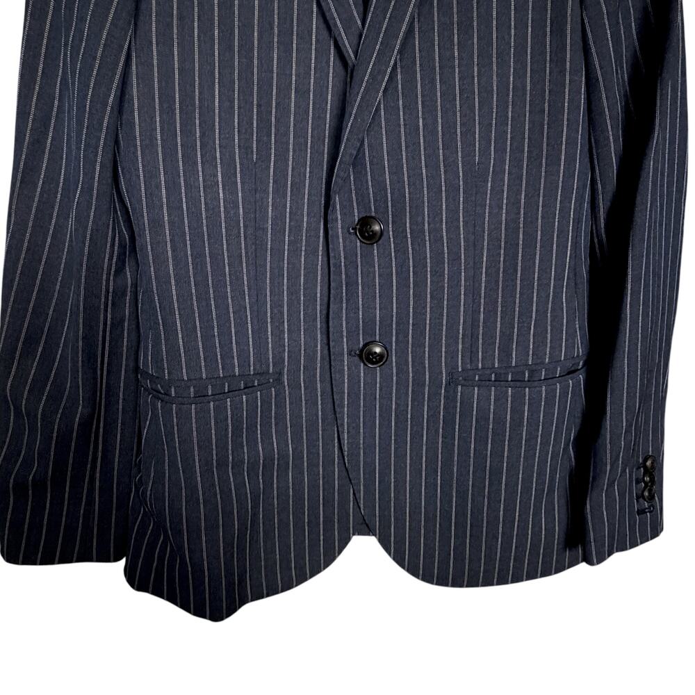 J.Crew Ludlow Blazer Womens 2 Blue Double Pinstripe Tollegno Italian Wool Jacket - Picture 5 of 9